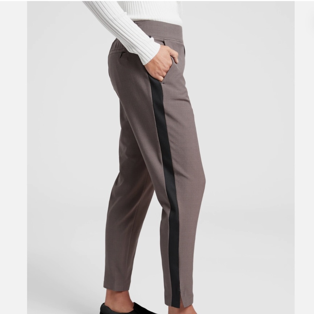 Athleta Plaid Ankle Pants - Black and Gray